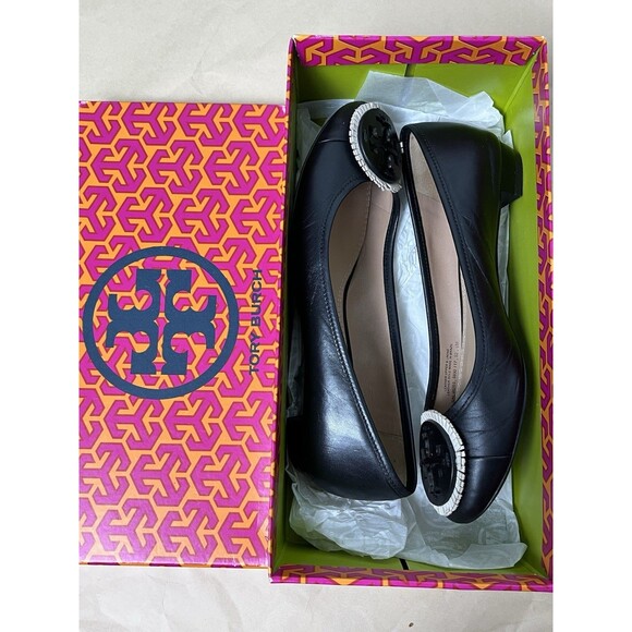 TORY BURCH Black Chelsea Leather Ballet Flats Shoes Womens Sz 6 M‎ Original Box - Picture 15 of 15